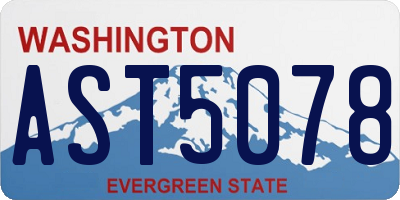 WA license plate AST5078