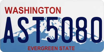 WA license plate AST5080