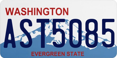 WA license plate AST5085