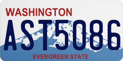 WA license plate AST5086