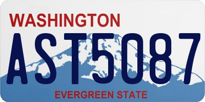 WA license plate AST5087