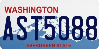WA license plate AST5088