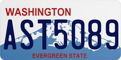 WA license plate AST5089