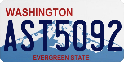 WA license plate AST5092