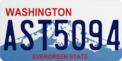 WA license plate AST5094