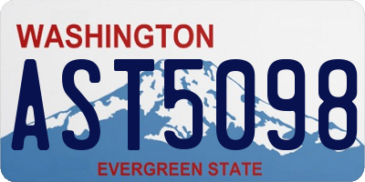 WA license plate AST5098