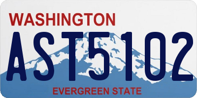 WA license plate AST5102