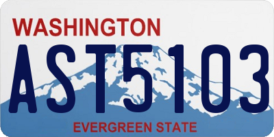 WA license plate AST5103