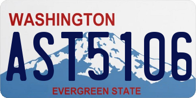 WA license plate AST5106