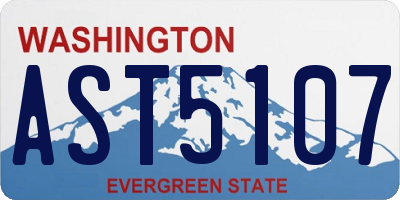WA license plate AST5107
