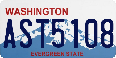 WA license plate AST5108