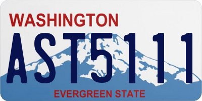 WA license plate AST5111