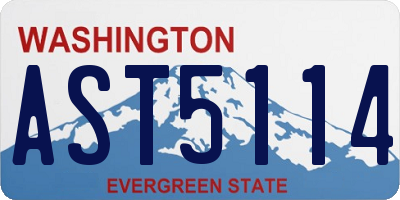 WA license plate AST5114