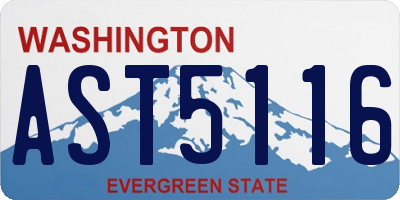 WA license plate AST5116