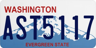 WA license plate AST5117