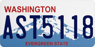 WA license plate AST5118