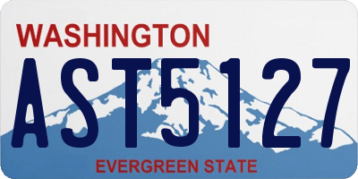 WA license plate AST5127