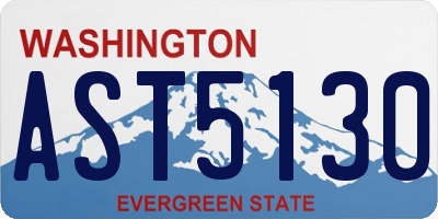 WA license plate AST5130