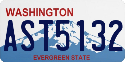 WA license plate AST5132