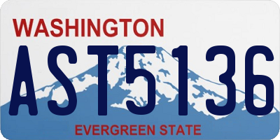 WA license plate AST5136
