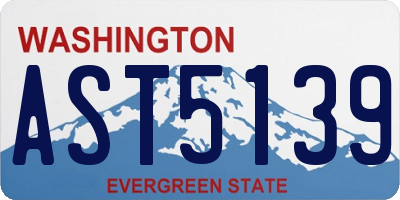 WA license plate AST5139