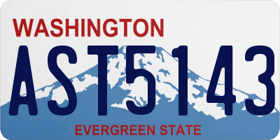 WA license plate AST5143