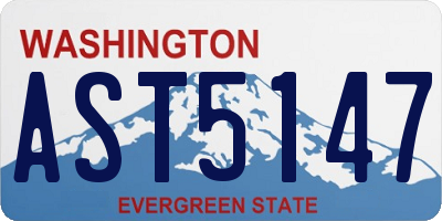 WA license plate AST5147