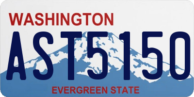 WA license plate AST5150