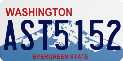 WA license plate AST5152