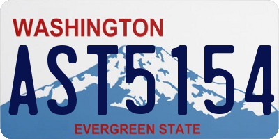 WA license plate AST5154
