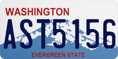 WA license plate AST5156