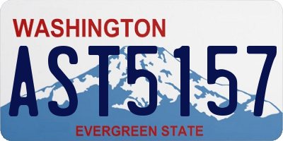 WA license plate AST5157