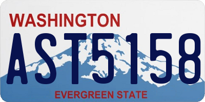 WA license plate AST5158