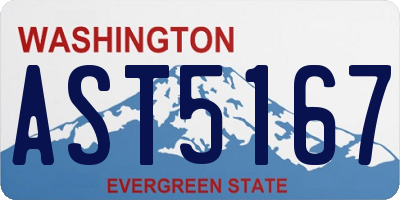 WA license plate AST5167