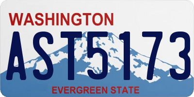 WA license plate AST5173