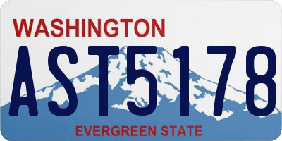WA license plate AST5178