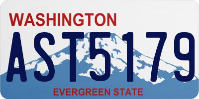 WA license plate AST5179