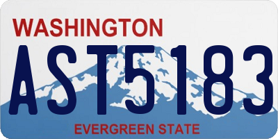 WA license plate AST5183