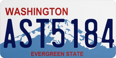 WA license plate AST5184