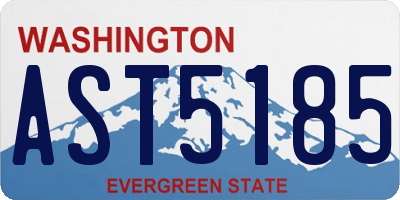 WA license plate AST5185
