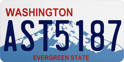 WA license plate AST5187