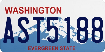 WA license plate AST5188