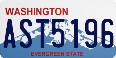 WA license plate AST5196