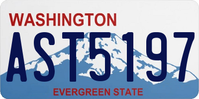 WA license plate AST5197