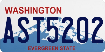 WA license plate AST5202
