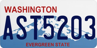 WA license plate AST5203