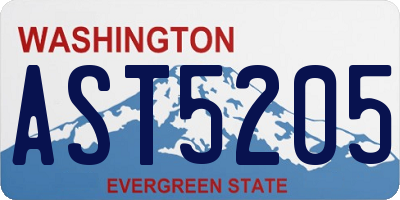 WA license plate AST5205