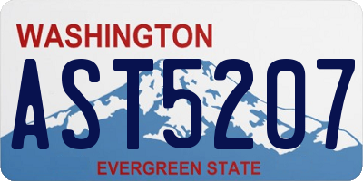 WA license plate AST5207