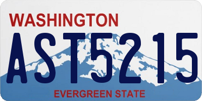 WA license plate AST5215