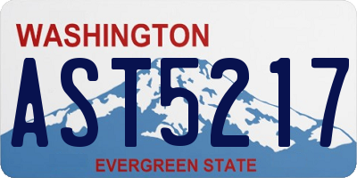 WA license plate AST5217